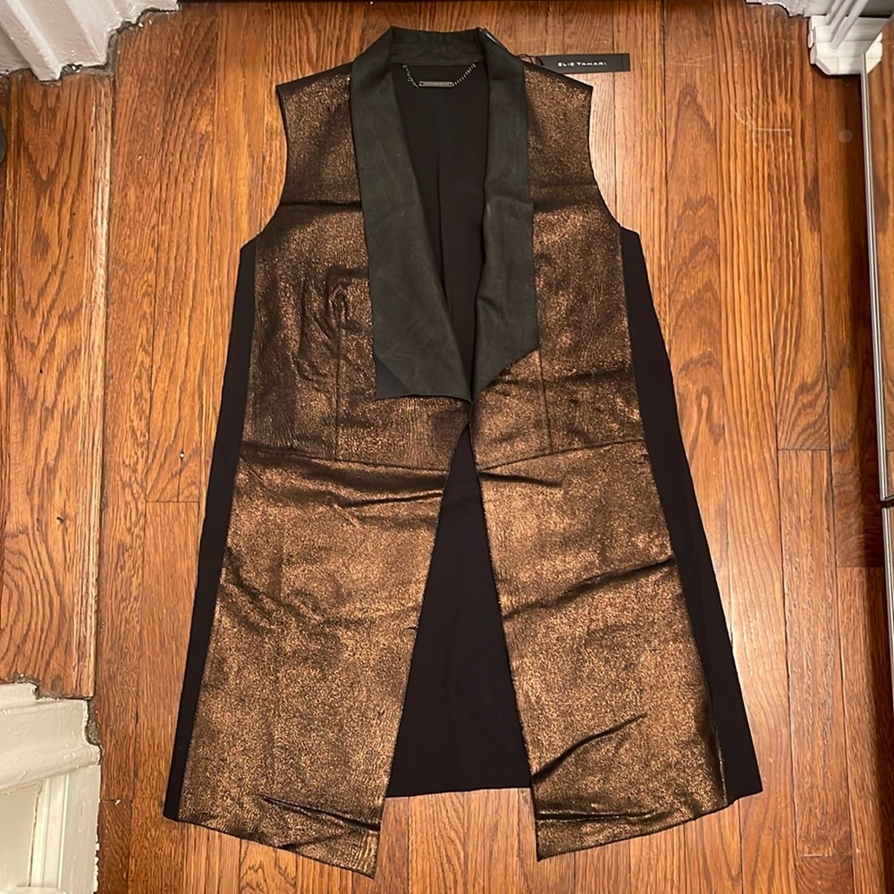 Elie Tahari Damina Vest - Black / Gold - US S